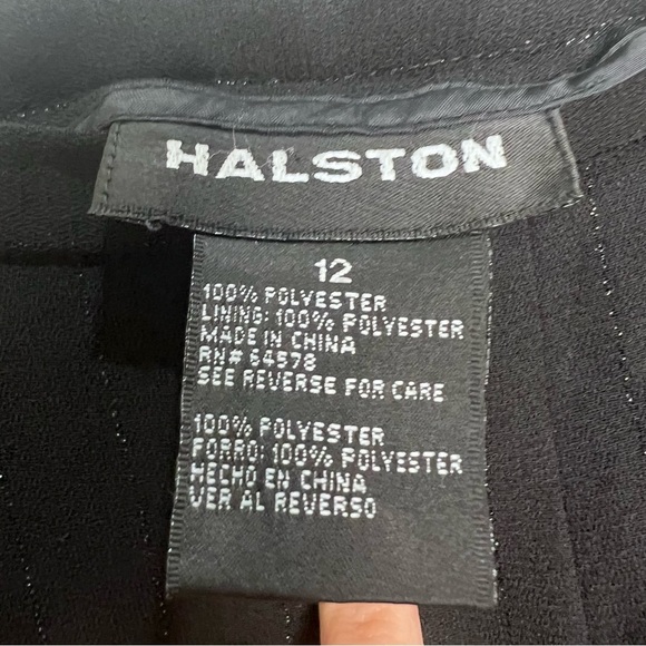 Halston Vintage women’s Black pants suit with metallic pinstripes size 12 - Picture 6 of 13